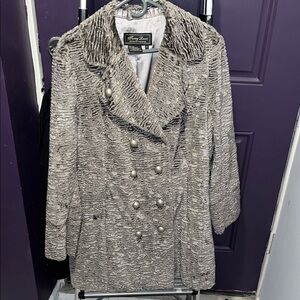 Gray Women's Faux Persian Lamb Coat